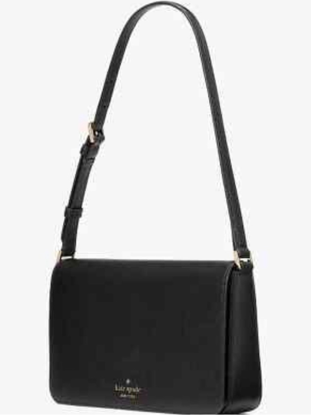 Kate Spade Staci Flap Shoulder Bag Black Saffiano Leather KF371 NWT - Picture 2 of 11